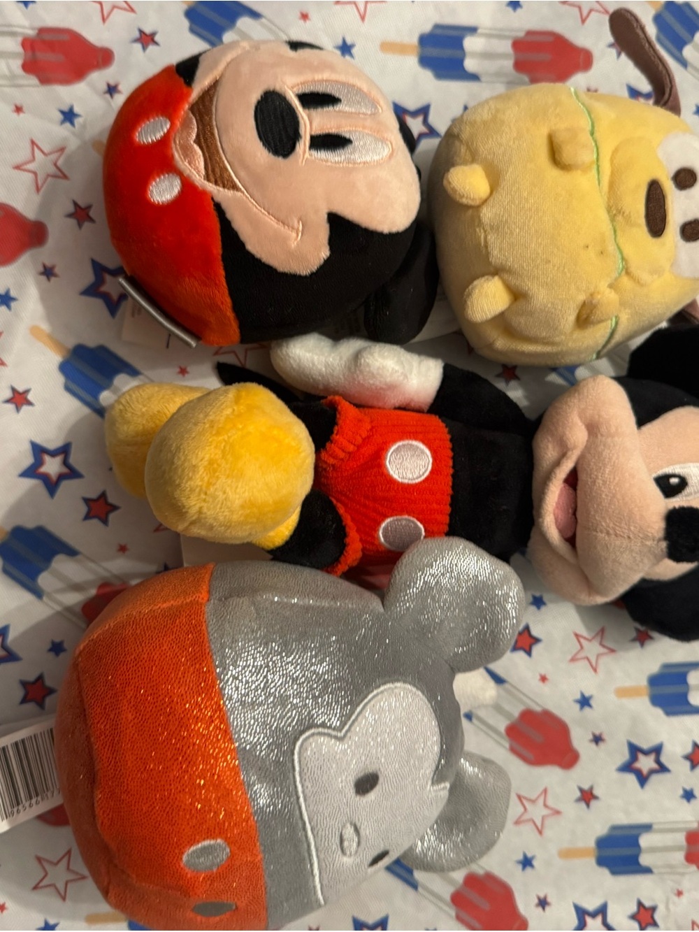 Disney Mickey Mouse Plush Set - Red, Black, Yellow, Silver and Pluto